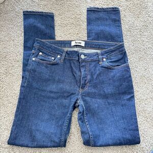 Acne Kex Soft Raw Dark Wash Stretch Skinny Denim Jeans, Size 30/32, EUC